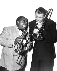 Jimmy Stewart and Louis Armstrong